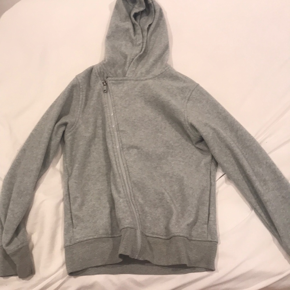 Soft, gray side zip fleece